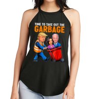 Garbage For Trump 2024 Funny Time To Take Out Garbage Biden Women's Perfect Tri Rocker Tank