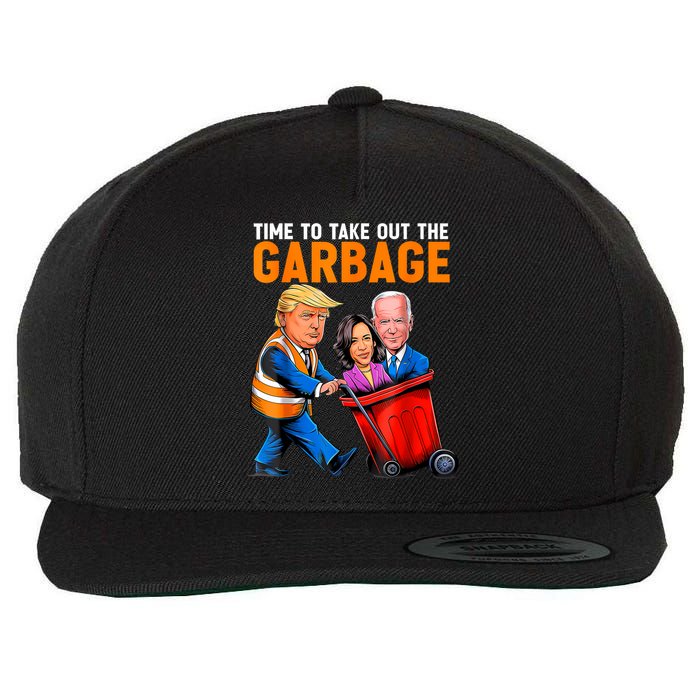 Garbage For Trump 2024 Funny Time To Take Out Garbage Biden Wool Snapback Cap
