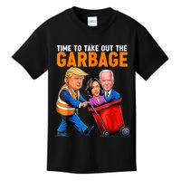 Garbage For Trump 2024 Funny Time To Take Out Garbage Biden Kids T-Shirt