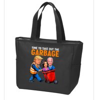 Garbage For Trump 2024 Funny Time To Take Out Garbage Biden Zip Tote Bag