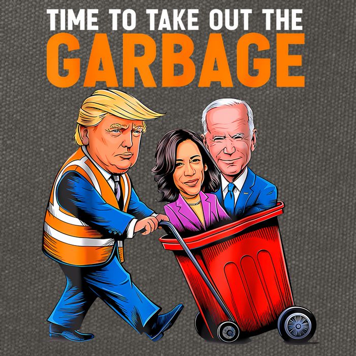 Garbage For Trump 2024 Funny Time To Take Out Garbage Biden Cotton Canvas Backpack