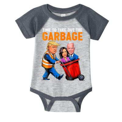 Garbage For Trump 2024 Funny Time To Take Out Garbage Biden Infant Baby Jersey Bodysuit