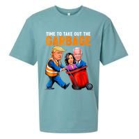 Garbage For Trump 2024 Funny Time To Take Out Garbage Biden Sueded Cloud Jersey T-Shirt