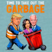 Garbage For Trump 2024 Funny Time To Take Out Garbage Biden Sueded Cloud Jersey T-Shirt
