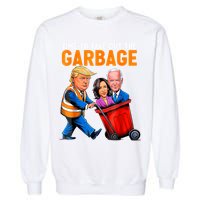 Garbage For Trump 2024 Funny Time To Take Out Garbage Biden Garment-Dyed Sweatshirt