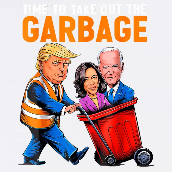 Garbage For Trump 2024 Funny Time To Take Out Garbage Biden Garment-Dyed Sweatshirt
