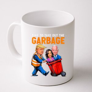 Garbage For Trump 2024 Funny Time To Take Out Garbage Biden Coffee Mug