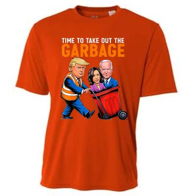 Garbage For Trump 2024 Time To Take Out Garbage Biden Cooling Performance Crew T-Shirt