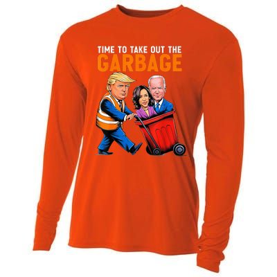 Garbage For Trump 2024 Time To Take Out Garbage Biden Cooling Performance Long Sleeve Crew