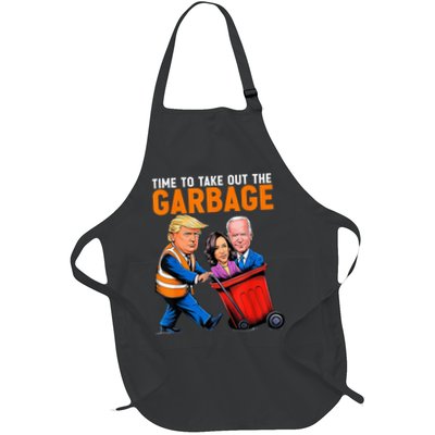 Garbage For Trump 2024 Time To Take Out Garbage Biden Full-Length Apron With Pockets