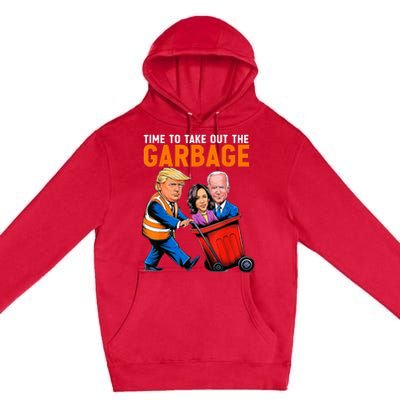 Garbage For Trump 2024 Time To Take Out Garbage Biden Premium Pullover Hoodie