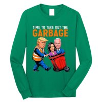 Garbage For Trump 2024 Time To Take Out Garbage Biden Long Sleeve Shirt