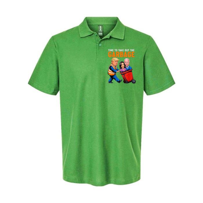 Garbage For Trump 2024 Time To Take Out Garbage Biden Softstyle Adult Sport Polo