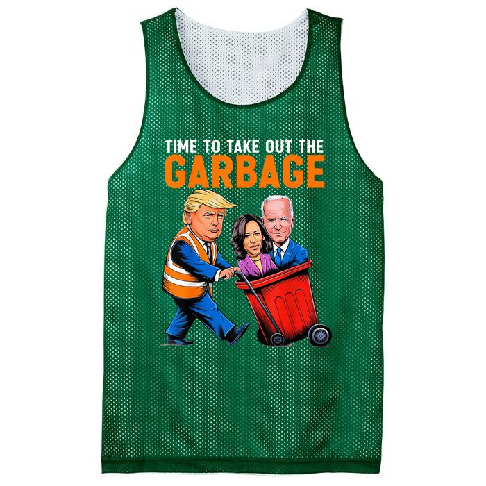 Garbage For Trump 2024 Time To Take Out Garbage Biden Mesh Reversible Basketball Jersey Tank