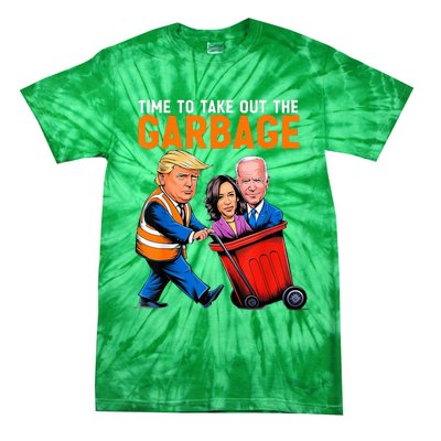 Garbage For Trump 2024 Time To Take Out Garbage Biden Tie-Dye T-Shirt