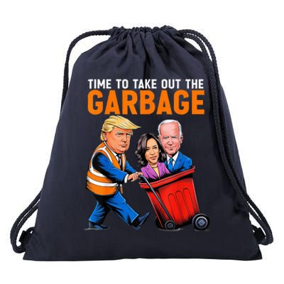 Garbage For Trump 2024 Time To Take Out Garbage Biden Drawstring Bag