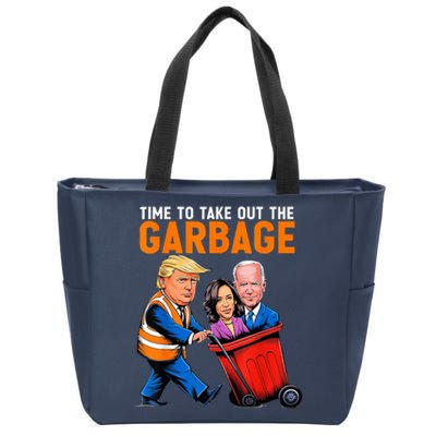 Garbage For Trump 2024 Time To Take Out Garbage Biden Zip Tote Bag