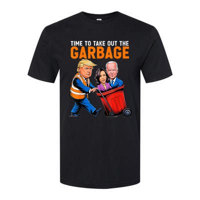 Garbage For Trump 2024 Time To Take Out Garbage Biden Softstyle CVC T-Shirt