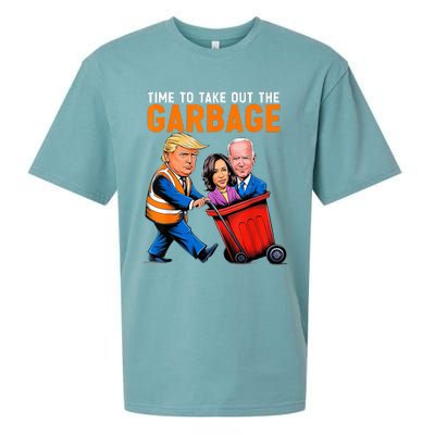 Garbage For Trump 2024 Time To Take Out Garbage Biden Sueded Cloud Jersey T-Shirt