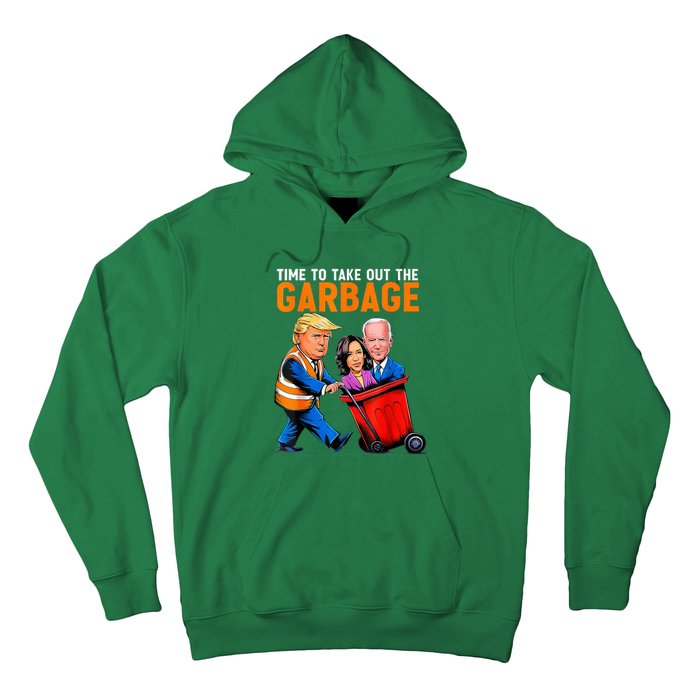 Garbage For Trump 2024 Funny Time To Take Out Garbage Biden Hoodie