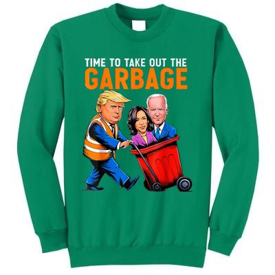 Garbage For Trump 2024 Funny Time To Take Out Garbage Biden Sweatshirt