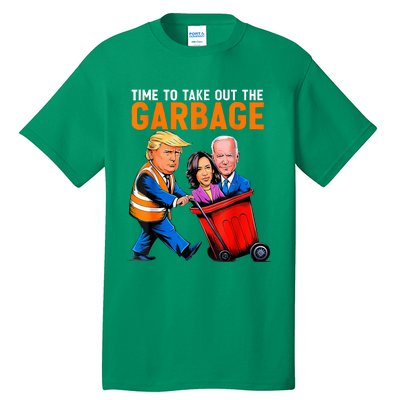 Garbage For Trump 2024 Funny Time To Take Out Garbage Biden Tall T-Shirt