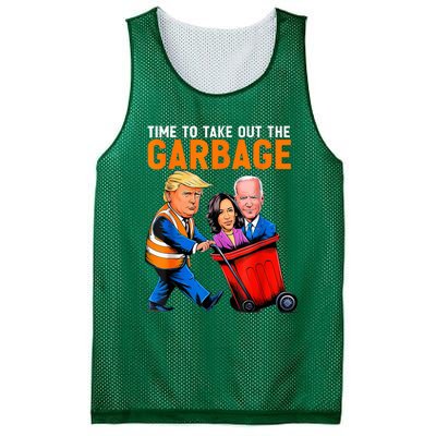 Garbage For Trump 2024 Funny Time To Take Out Garbage Biden Mesh Reversible Basketball Jersey Tank