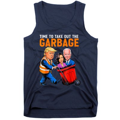 Garbage For Trump 2024 Funny Time To Take Out Garbage Biden Tank Top