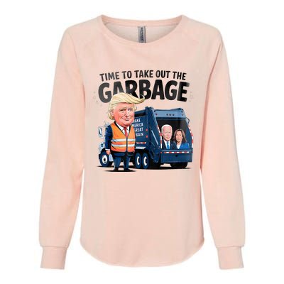 Garbage For Trump 2024 Time To Take Out Garbage Biden Womens California Wash Sweatshirt