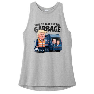 Garbage For Trump 2024 Time To Take Out Garbage Biden Ladies PosiCharge Tri-Blend Wicking Tank