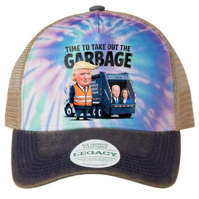 Garbage For Trump 2024 Time To Take Out Garbage Biden Legacy Tie Dye Trucker Hat