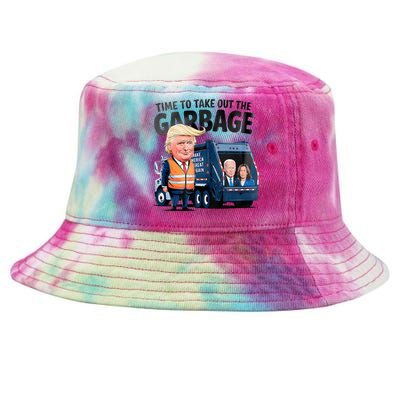 Garbage For Trump 2024 Time To Take Out Garbage Biden Tie-Dyed Bucket Hat