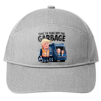 Garbage For Trump 2024 Time To Take Out Garbage Biden 7-Panel Snapback Hat