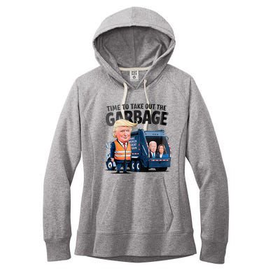 Garbage For Trump 2024 Time To Take Out Garbage Biden Women's Fleece Hoodie