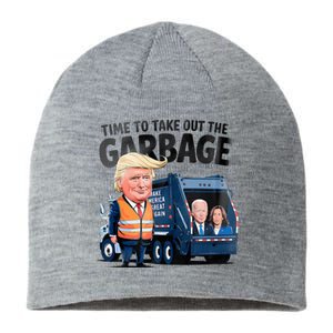 Garbage For Trump 2024 Time To Take Out Garbage Biden Sustainable Beanie