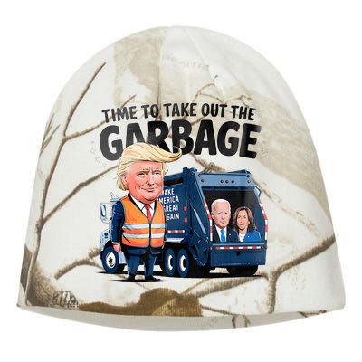 Garbage For Trump 2024 Time To Take Out Garbage Biden Kati - Camo Knit Beanie