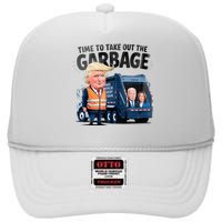 Garbage For Trump 2024 Time To Take Out Garbage Biden High Crown Mesh Back Trucker Hat