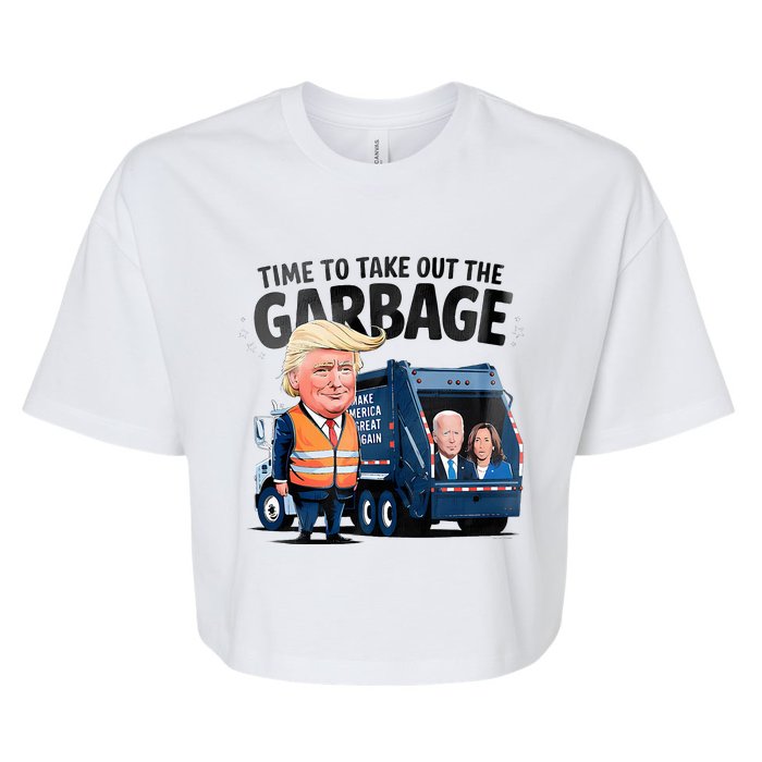 Garbage For Trump 2024 Time To Take Out Garbage Biden Bella+Canvas Jersey Crop Tee