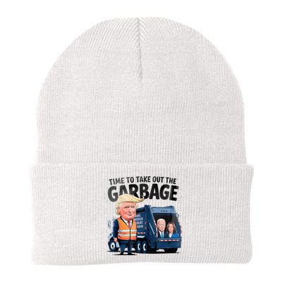 Garbage For Trump 2024 Time To Take Out Garbage Biden Knit Cap Winter Beanie