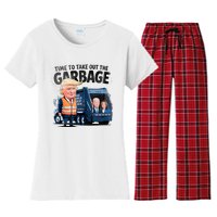 Garbage For Trump 2024 Time To Take Out Garbage Biden Women's Flannel Pajama Set