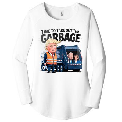 Garbage For Trump 2024 Time To Take Out Garbage Biden Women's Perfect Tri Tunic Long Sleeve Shirt