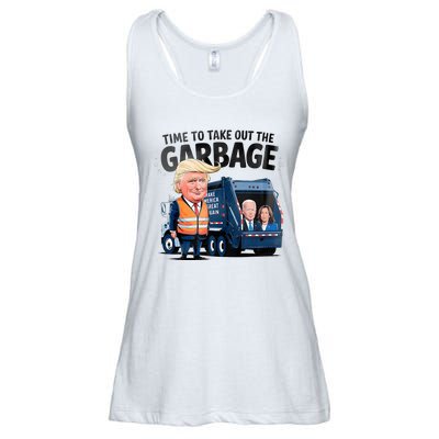 Garbage For Trump 2024 Time To Take Out Garbage Biden Ladies Essential Flowy Tank