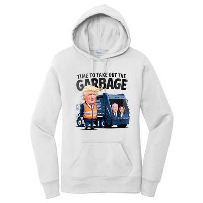 Garbage For Trump 2024 Time To Take Out Garbage Biden Women's Pullover Hoodie