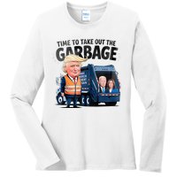 Garbage For Trump 2024 Time To Take Out Garbage Biden Ladies Long Sleeve Shirt