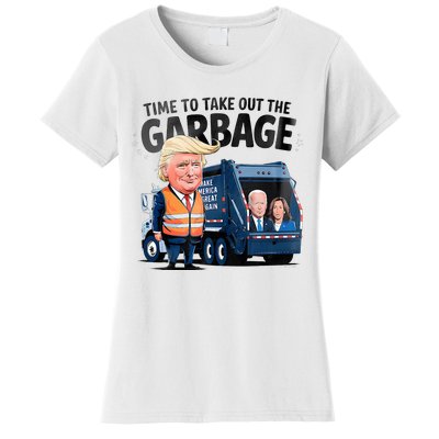 Garbage For Trump 2024 Time To Take Out Garbage Biden Women's T-Shirt