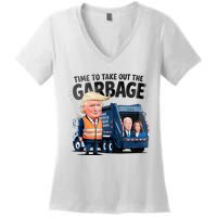 Garbage For Trump 2024 Time To Take Out Garbage Biden Women's V-Neck T-Shirt