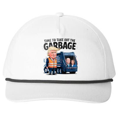 Garbage For Trump 2024 Time To Take Out Garbage Biden Snapback Five-Panel Rope Hat