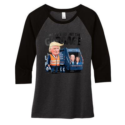 Garbage For Trump 2024 Time To Take Out Garbage Biden Women's Tri-Blend 3/4-Sleeve Raglan Shirt