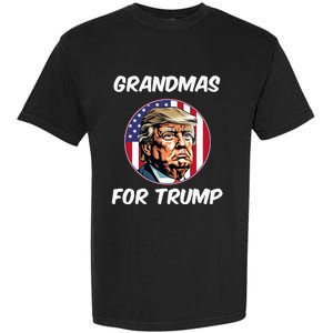 Grandmas For Trump American Flag Garment-Dyed Heavyweight T-Shirt