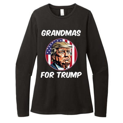 Grandmas For Trump American Flag Womens CVC Long Sleeve Shirt